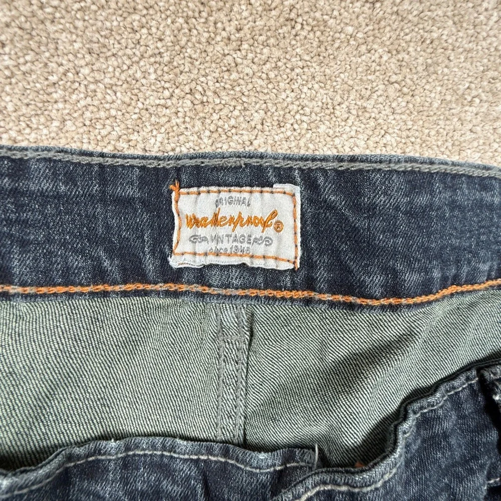 Weatherproof Vintage Mens Tapered Jeans‎ Dark Wash Denim Blue 42x29 Distressed